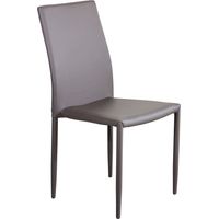 Chaise interne empilable avec une structure en acier recouverte de peau de peau claire SaddleBrown