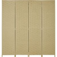 Paravento Separate da Interno 4 Ante Legno Pieghevole Salvaspazio Marrone 170cm