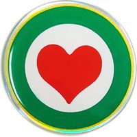 3D Sticker Coccarda Italia con Cuore