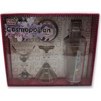 Lot de 10 pièces - PICK & DRINK - Coffret cocktail Cosmopolitan - Réf KDO8552 - Shaker plastique - 2 verres martini - 2 boîtes métal - EAN 3561869385525 - 5 fiches recettes incluses - Voir photos pour