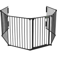 Vounot – Barrière de sécurité pliable 3.6M – 6 panneaux en métal noir – Hauteur 75 cm – Grille de protection cheminée pour chien