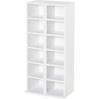 Étagère CD DVD 12 compartiments 204 CD étagère réglable 21x22,5x88,5 cm Blanc
