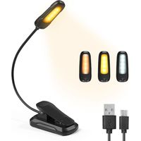 Lampe de Lecture pour Livre, Liseuse Led Rechargeable, 3 Modes de Luminosité x 3 Couleurs (Blanc/Chaud/Blanc Chaud), 360°Cou Flexible, Lampe Liseuse pour Lire des Livres au Lit, Voyage