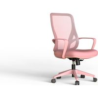 Silla de oficina ergonómica para uso doméstico o profesional, giratoria, altura ajustable. Modelo Selene, color rosa