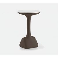 Table d'appoint haute ronde pour tabourets 99 cm polyéthylène design Armillaria T1 - Gris