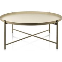 Mesa de centro Mondex Lucas beige diámetro 76,5 cm