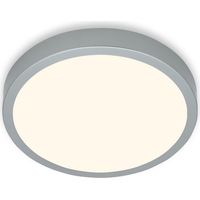 BRILONER -Plafonnier LED, plafonnier, lumière blanche chaude, lampe en saillie, lampe en saillie, couleur argent, Ø280x40 mm