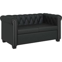Canapé Sofa Chesterfield à 2 places cuir synthétique noir