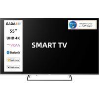 Saba SA55KM10VDA SMART TV 55” ULTRA HD 4K, Sistema operativo VIDAA, Triplo tuner DVBT2/C /S2 HEVC MAIN10, Certificato TivuSAT, Piedistallo centrale, Dolby Audio