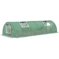 Invernadero Pequeño para Cultivo de Plantas con 4 Ventanas Marco de Acero y Cubierta de PE Anti-UV 200x80x45 cm Verde