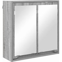 Armoire Miroir de Salle de Bain - Meuble de rangement Gris Sonoma 60 x 20 x 60 cm fr2855 - Maison La Vie
