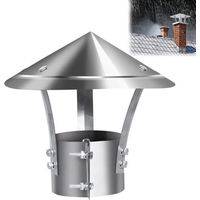 Chapeau De Cheminée,Chapeau Capot Cheminée Chapeau Conduit De Fumée Chapeau De Cheminée Pare Pluie INOX,Anti-Pluie Et Neige,pour Cheminee Ou Fumisterie Poele Exterieur Tubage,Diameter 100mm
