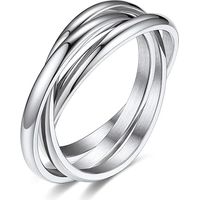 Bagues entrelacées pour femmes et jeunes filles, bagues croix empilables en acier inoxydable argenté/doré/or rose/noir, bague de promesse minimaliste pour l'amour/les fiançailles/le mariage, tailles 4