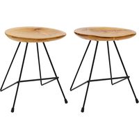 Tabourets lot de 2 bois de teck massif vidaXL