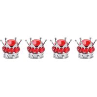 bouchons de valve de pneu à motif couronne et diamant, universels pour voitures, camions et vélos, rouges