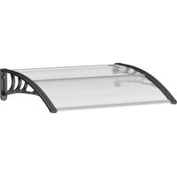 AS EASY Auvent pour porte d'entrée, couverture de terrasse, auvent en appentis en polycarbonate, Transparent, 75x100cm