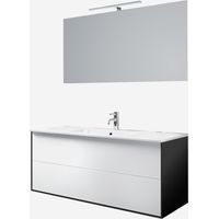 Mobile bagno sospeso con lavabo e specchio Igea 120 - Bianco