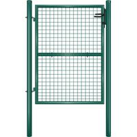 Songmics – Portillon de jardin grillagé avec serrure – Acier galvanisé vert – Dimensions 106 x 125 cm (L x H) – Résistant aux intempéries