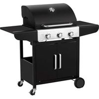 Barbacoa de gas Okg 3 fuegos, 122x59 cm, H 112, Qlima
