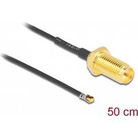 Delock Antena Cable RP-SMA mampara hembra a MHF® 4L LK macho 1.37 50 cm longitud de hilo 10 mm