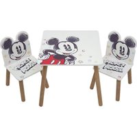 Set Tavolino con 2 Sedie in Legno Mickey Natural