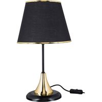Lampe à poser Aden en métal et abat-jour en tissu noir ASZ1632