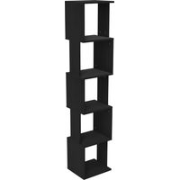 Bibliothèque étagère design moderne 5 niveaux, rangement maison bureau, noir
