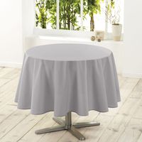 Douceur D'Intérieur - 1720244, Tovaglia Rotonda , 180 Cm , Essentiel , Poliestere Unito , Grigio
