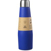 Gourde de sport portable en acier inoxydable isotherme (bleue, 532 ml), personnalisable pour vos voyages (idéale pour le fitness).
