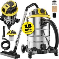 Monzana – Aspirateur eau et poussière 30L 2200W – Puissance d'aspiration 18kPa – Fonction soufflerie – Prise électrique 1000W – Filtre HEPA
