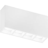"Plafoniera componibile HAPIS in gesso bianco verniciabile 21x55x11 cm."