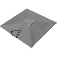 Toile De Rechange - Parasol Déporté 4x3 M - Pour Auvent Rectangulaire 8 Baleines - Gris