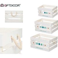 Giftdecor Scatole Bianche in Legno Massiccio Design Elegante