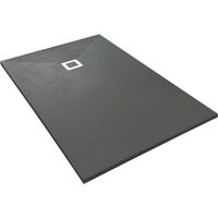 Veroni Duschwanne aus Kompositstein mit Schiefer-Muster flach (TxBxH) 160 x 90 x 3 cm Schwarz Veroni Duschwanne aus Kompositstein mit Schiefer-Muster flach (TxBxH) 160 x 90 x 3 cm Schwarz