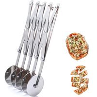 Diviseur de Pâte en Acier Inoxydable, Coupe-Pizza Ajustable, Trancheuse à avec Poignée pour Pâtisserie, Pain, 5 Roues