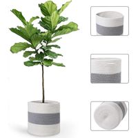 Panier à plantes en corde de coton pour plantes en pot de 25 cm, panier de rangement tressé