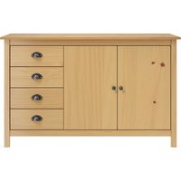 Sideboard/Anrichte/Buffet Hill Honigbraun 130x40x80 cm Massivholz Kiefer LXWW308859