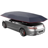 Parasol para coche, cubierta con protección UV, lona de tienda de campaña, 4,2 x 2,1 m, azul