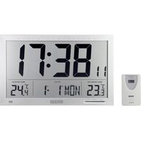 Eurochron EFWU Jumbo 102 radiopiloté(e) Horloge murale 37 cm x 23 cm x 3 cm argent