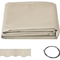 Ersatzmarkisenstoff aus hochdichtem 280 g/m² Polyester, Maße 2,82 x 2,4 m, cremefarben, UV- und abriebfest