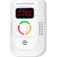 Détecteur de fuite de gaz enfichable, détecteur de monoxyde de carbone, détection de gaz combustible, blanc, prise UE