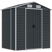 Pergola de jardin couleur anthracite, dimensions 191x130x198 cm, en acier galvanisé.