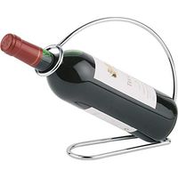 APS Portabottiglie per vino, portabottiglie in metallo, portabottiglie per vino, cromato, 6 x 23 cm, altezza 20 cm