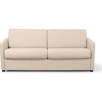 Canapé convertible express 3 places AGATHE en Tissu - matelas 13cm - Beige, Couchage 160x190cm