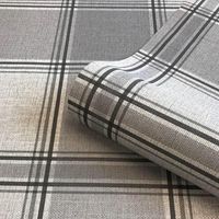 Giorgio Check Wallpaper Belgravia Decor Silver Grey Luxury Heavyweight Vinyl