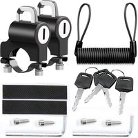 Motorcycle Helmet Locks with 4 Keys, Universal Lock with 1 Reminder Rope