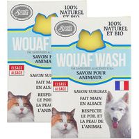 Set di 2 saponi biologici Woof Lavare per tutti gli animali
