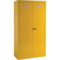 Rs Pro – Armoire de sécurité jaune en acier verrouillable – 3 étagères – Hauteur 1830mm – Pour stockage sécurisé de produits dangereux