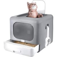Bingo Paw – Bac à litière chat fermée – Maison de toilette anti-odeur – Tiroir coulissant pour nettoyage facile – 43x40.5x37.5cm