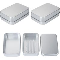 SHINING HOUSEPaquet de 3 porte-savon en aluminium, porte-savon en aluminium avec plaque de vidange, porte-savon de voyage pour le stockage du savon à la maison et en voyage, étanche et résistant à l'h